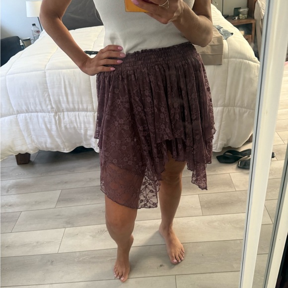 Free People Pink Asymmetrical Mini Skirt for Night Out - Picture 1 of 3